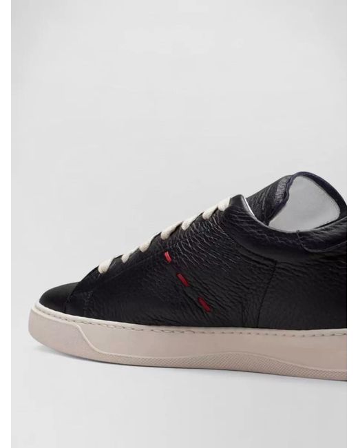 Kiton Black Deerskin Sneakers Low Top Leather Sole for men