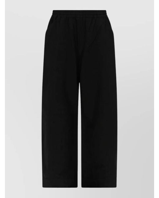 YMC Black Wide Leg Trousers Featuring Back Pocket for men