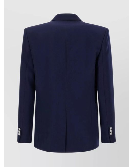 Balmain Blue Virgin Wool Blazer for men