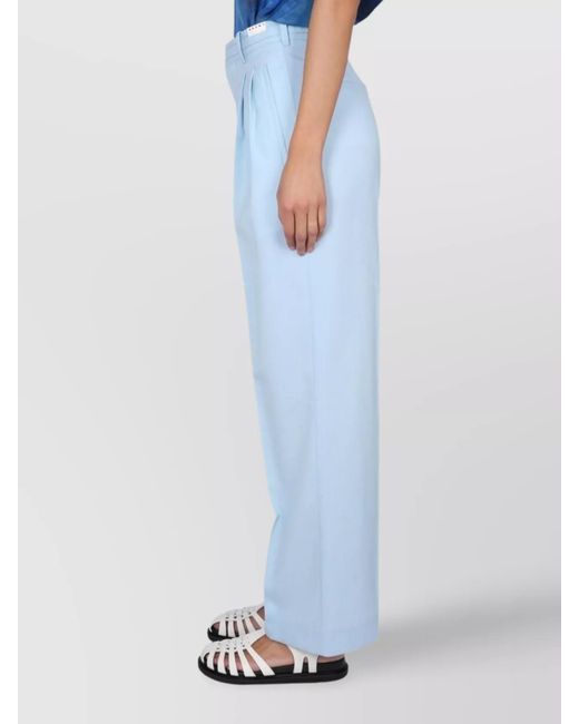 Marni Blue Virgin Wool Tailored Trousers