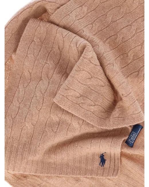 Polo Ralph Lauren Natural Wool Cashmere Cable Knit Scarf