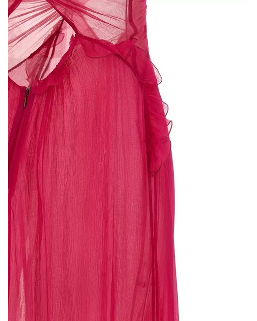 Nensi Dojaka Pink Silk Cutout Maxi Dress