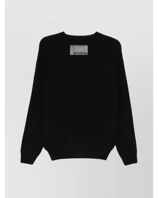 MSGM Black Wool Blend Jumper for men