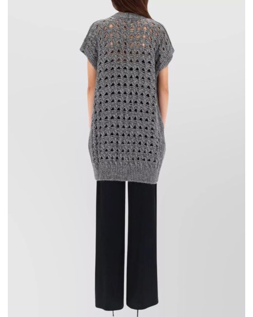 Herno Gray Vest With Perforated Workmanship