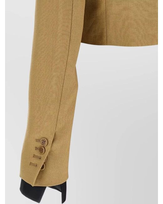 Max Mara Natural Mxsbuono Tailored Blazer Cropped Long Sleeves