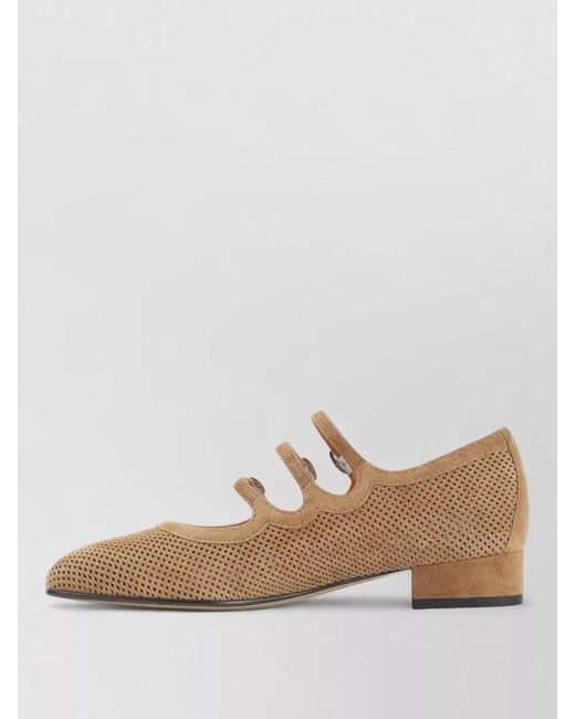CAREL PARIS Brown Ariana Split Suede Mary Jane Pumps