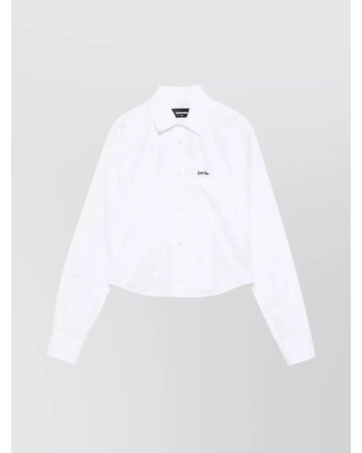 DSquared² White Cotton Classic Collar Shirt