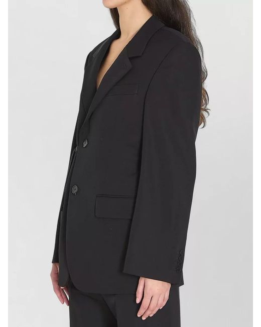 Balenciaga Black Wool Wrap Blazer
