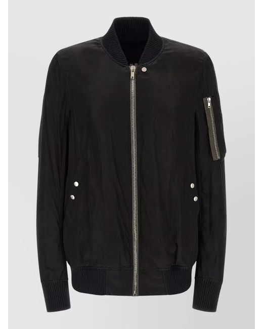 Rick Owens Black Classic Flight Bomber Jacket for men