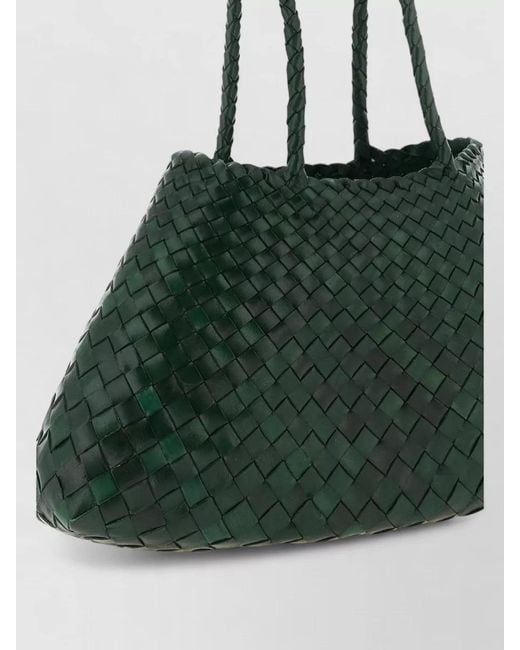 Dragon Diffusion Green Santa Croce Big Leather Tote Bag