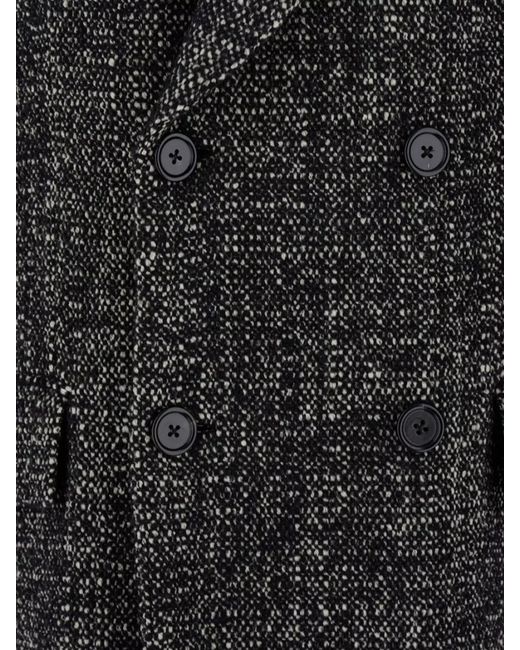 Dolce & Gabbana Black Dolce & Gabbana Double-Breasted Coat for men