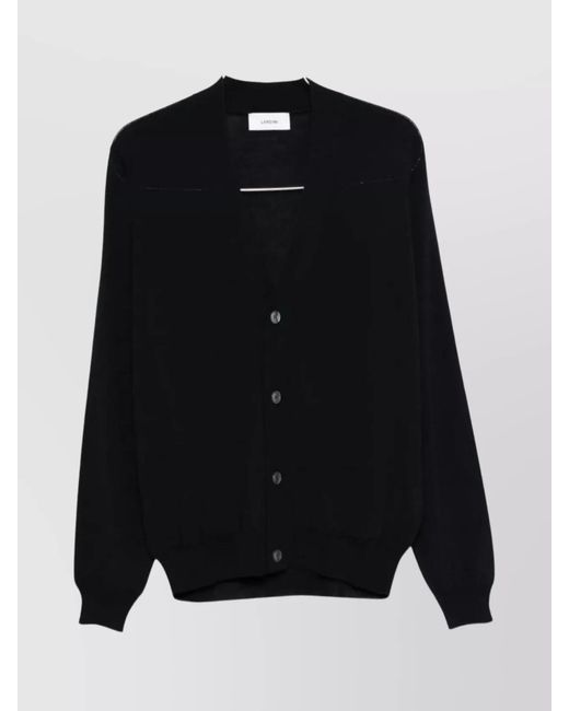 Lardini Blue Wool V-Neck Cardigan Sweater for men
