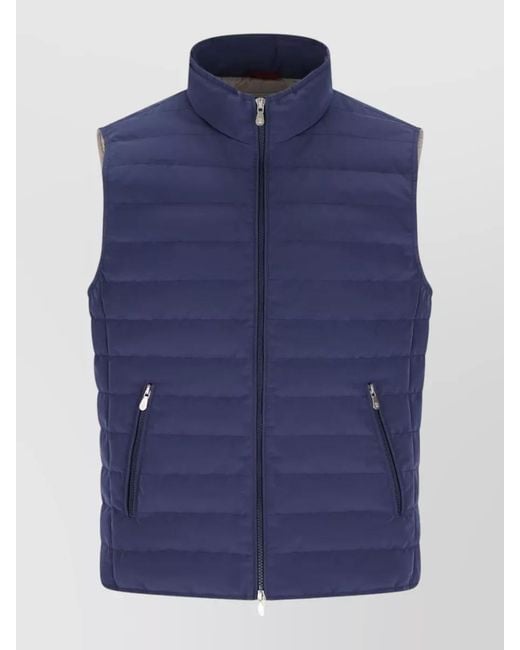 Brunello Cucinelli Blue Vests for men