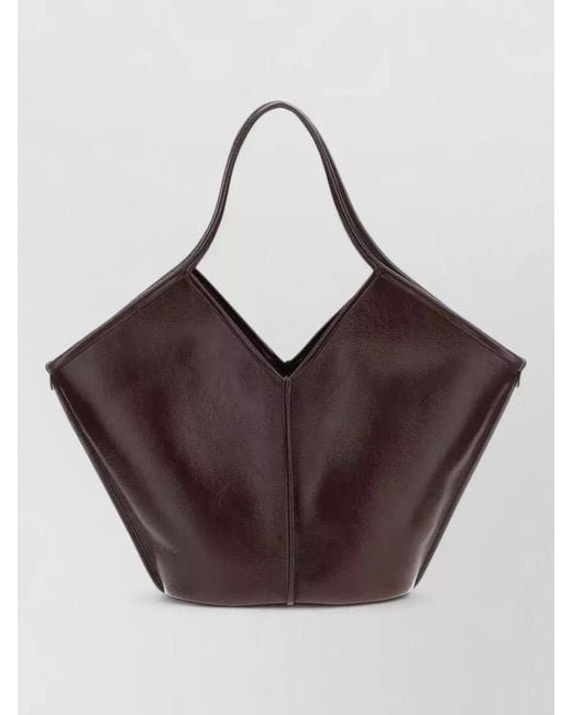 Hereu Brown Calella Leather Tote Bag Top Handle