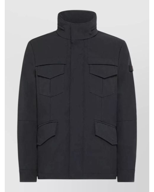Peuterey Black Single-Breasted Coat for men