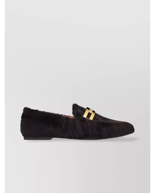 Aquazzura Black Leather Loafers