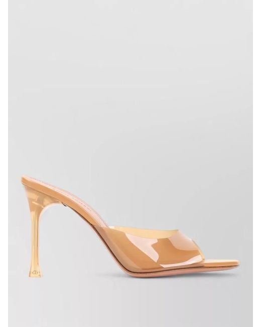 AMINA MUADDI Pink Alexa Glass Sandal Transparent Strap 95