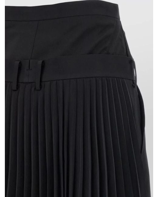 Junya Watanabe Blue High Waist Pleated Skirt Pants Belt