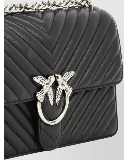 Pinko Black Love Bag Leather Crossbody Bag