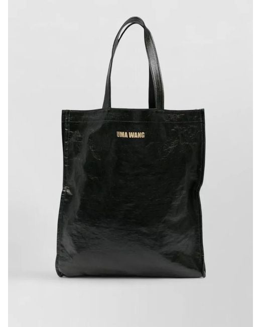 Uma Wang Black Canvas Small Tote Shoulder Bag
