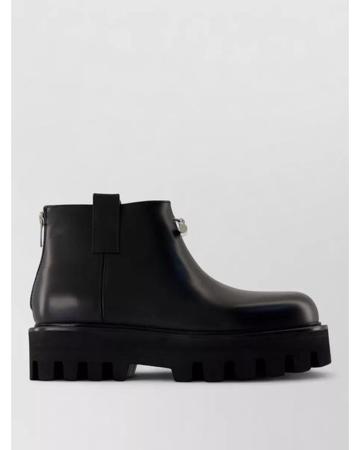 McQueen Black Leather Ankle Boots for men