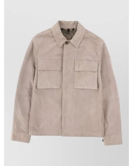 Belstaff Natural Waymark Jacket Buttoned Cuffs Point Collar for men