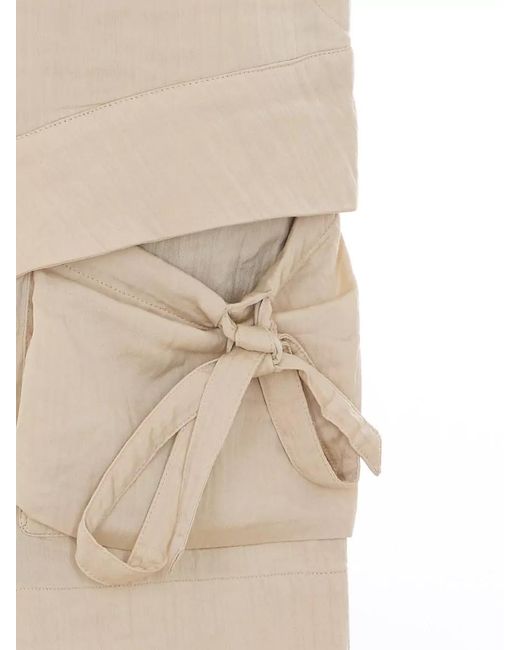 Isabel Marant Natural Viscose Blend Belted Knee-Length Shorts