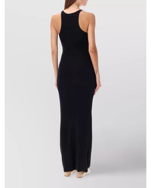 ÉTERNE Black Ribbed Sleeveless Tank Maxi Dress