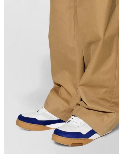 Givenchy Blue Leather Paneled Low-Top Sneakers for men
