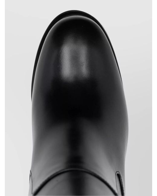 McQueen Black Leather Platform Ankle Boots