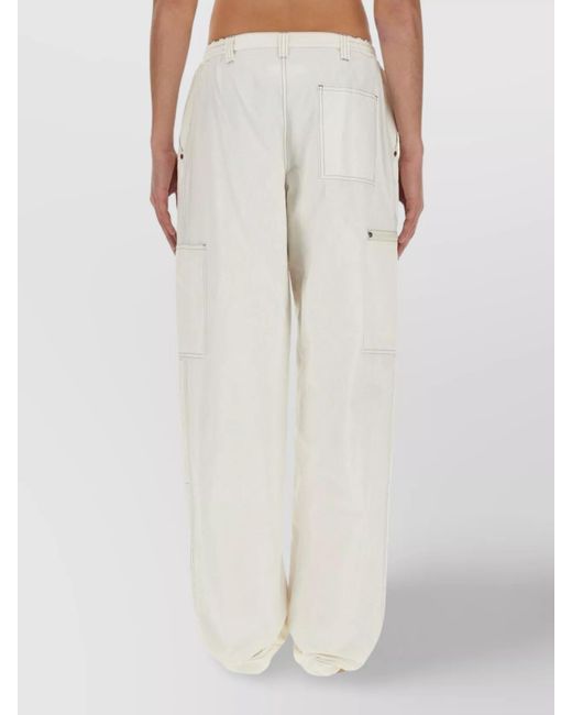 MM6 by Maison Margiela Black Cotton Wide-Leg Trousers for men