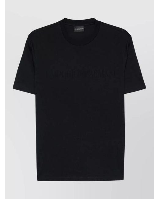 Emporio Armani Black Cotton Logo T-Shirt for men