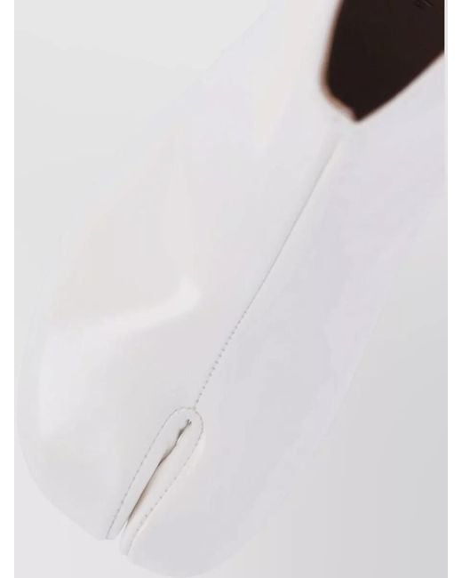Maison Margiela White Ankle Boots Block Heel Closed Toe Design