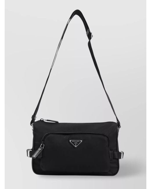 Prada Black Nylon And Leather Shoulder Bag for men