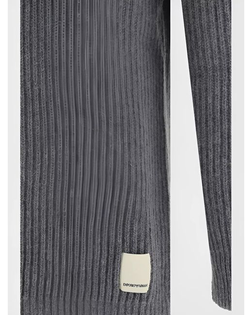 Emporio Armani Gray Wool Fine-Knit Jumper for men