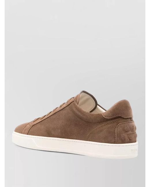 Tod's Brown Leather Low-Top Sneakers for men