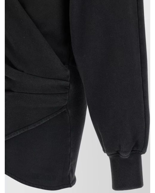 The Attico Black Cotton Hooded Mini Dress