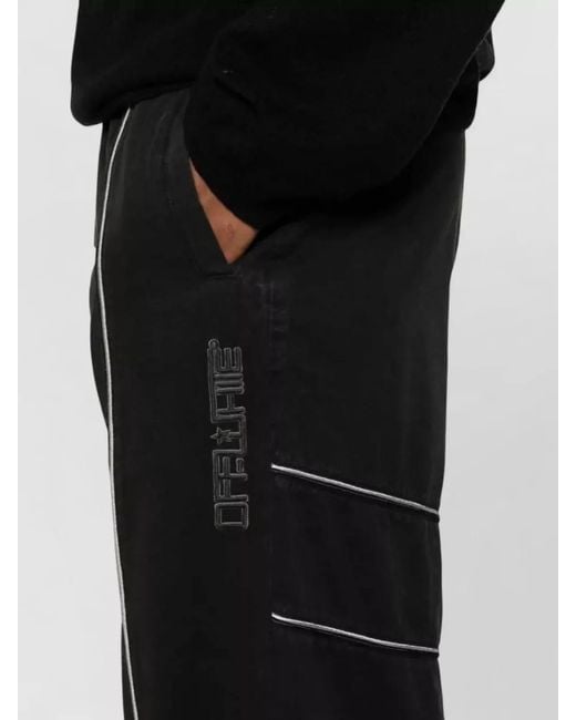 Off-White c/o Virgil Abloh Gray Slouchy Trackpants Wide Leg Ombre Stitching for men
