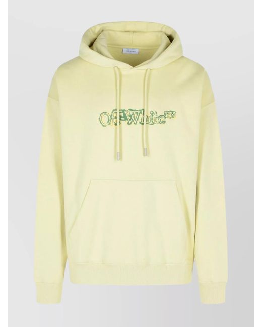 Off-White c/o Virgil Abloh Yellow Cloudy Arrow Cotton Hoodie Sweatshirt for men