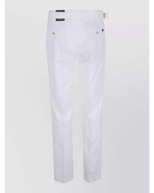 Incotex White Belted Chino Trousers for men