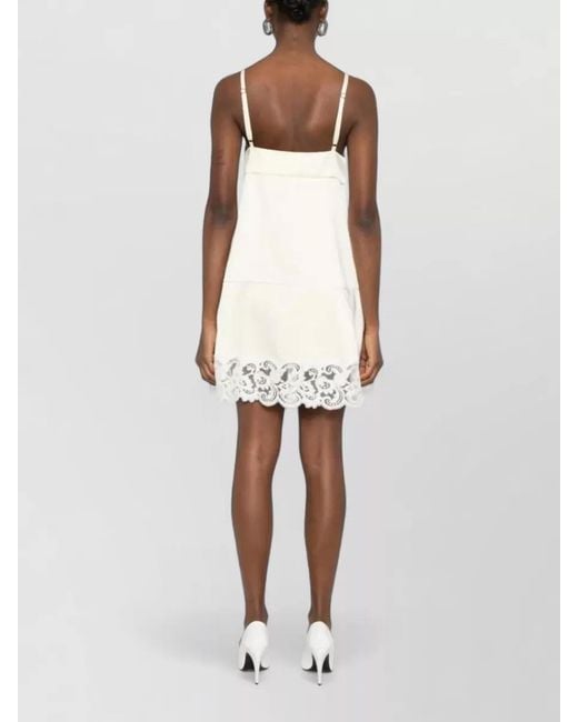 Stella McCartney White Lace Mini Dress Square Neckline Straps