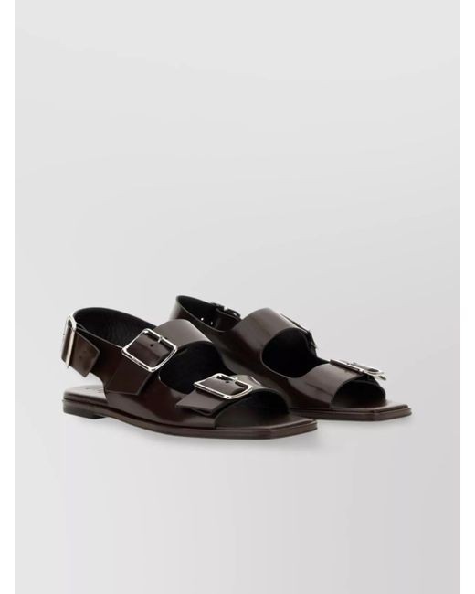 Aeyde Black Leather Sandals