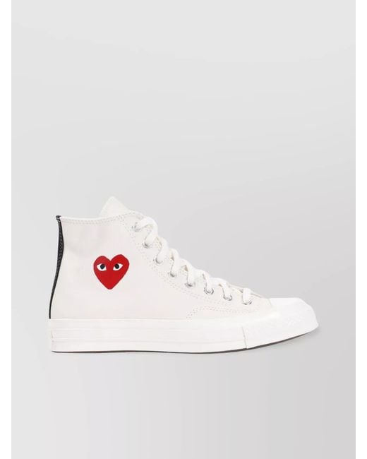 COMME DES GARÇONS PLAY White Cotton High-Top Sneakers