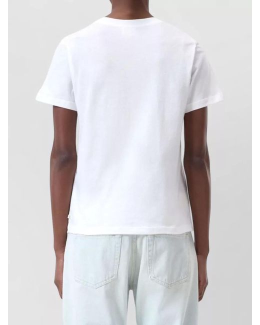 Closed White Cotton Crew Neck T-Shirt Short Sleeves