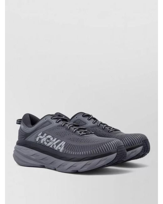 Hoka One One Blue Textile Bondi Lace-Up Sneakers