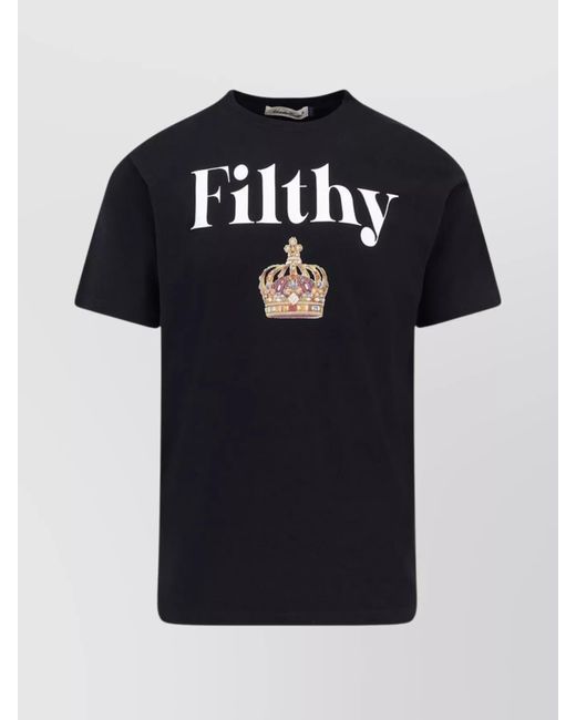 Undercover Black Printed Cotton Crew Neck T-Shirt for men
