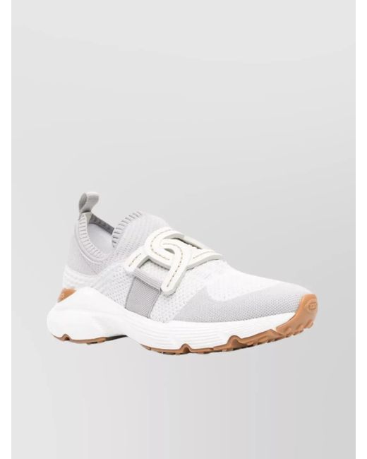 Tod's White Technical Knit Slip-On Sneakers