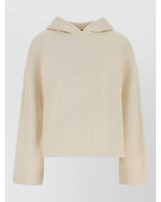 Max Mara White Cotton Blend Hooded Sweatshirt