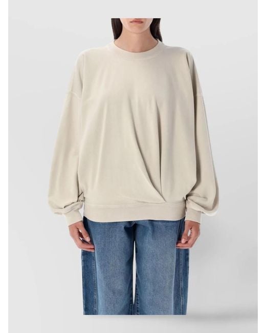 Isabel Marant Natural Cotton Crew Neck Sweatshirt