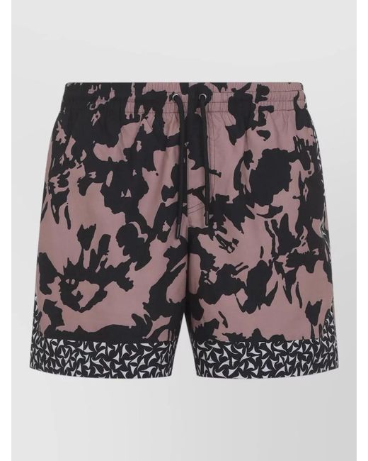 Dries Van Noten Gray Printed Swim Shorts for men